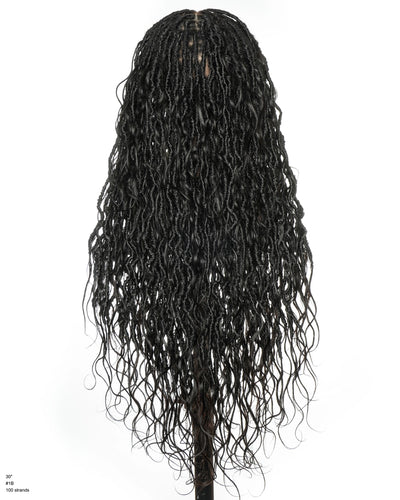 L'esthétique ultime de déesse de 30 pouces : perruque HD sans colle avec locs bohèmes en dentelle complète