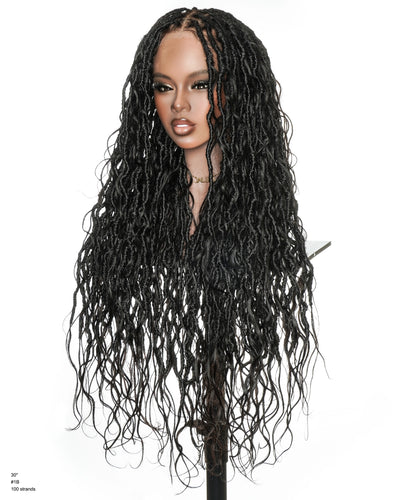 L'esthétique ultime de déesse de 30 pouces : perruque HD sans colle avec locs bohèmes en dentelle complète