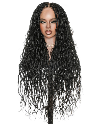 L'esthétique ultime de déesse de 30 pouces : perruque HD sans colle avec locs bohèmes en dentelle complète
