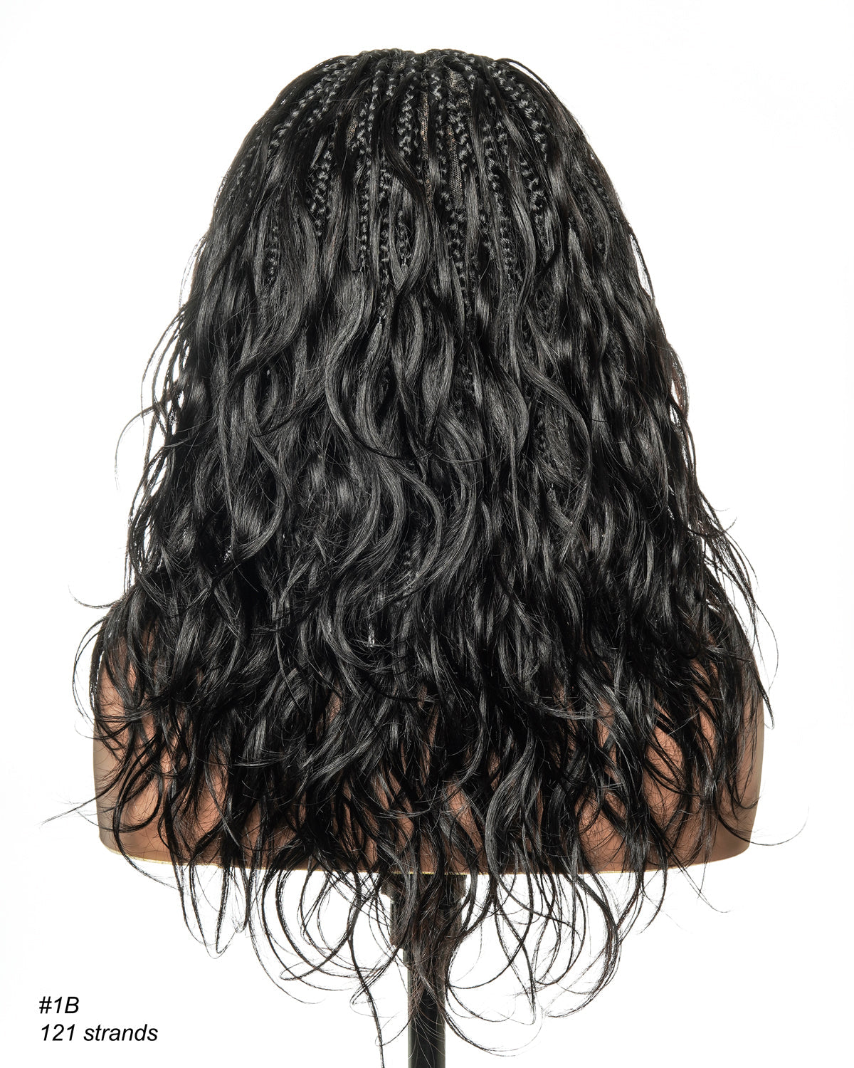 Perruque tressée bohème ondulée en cheveux humains, conception personnalisée - 121 mèches