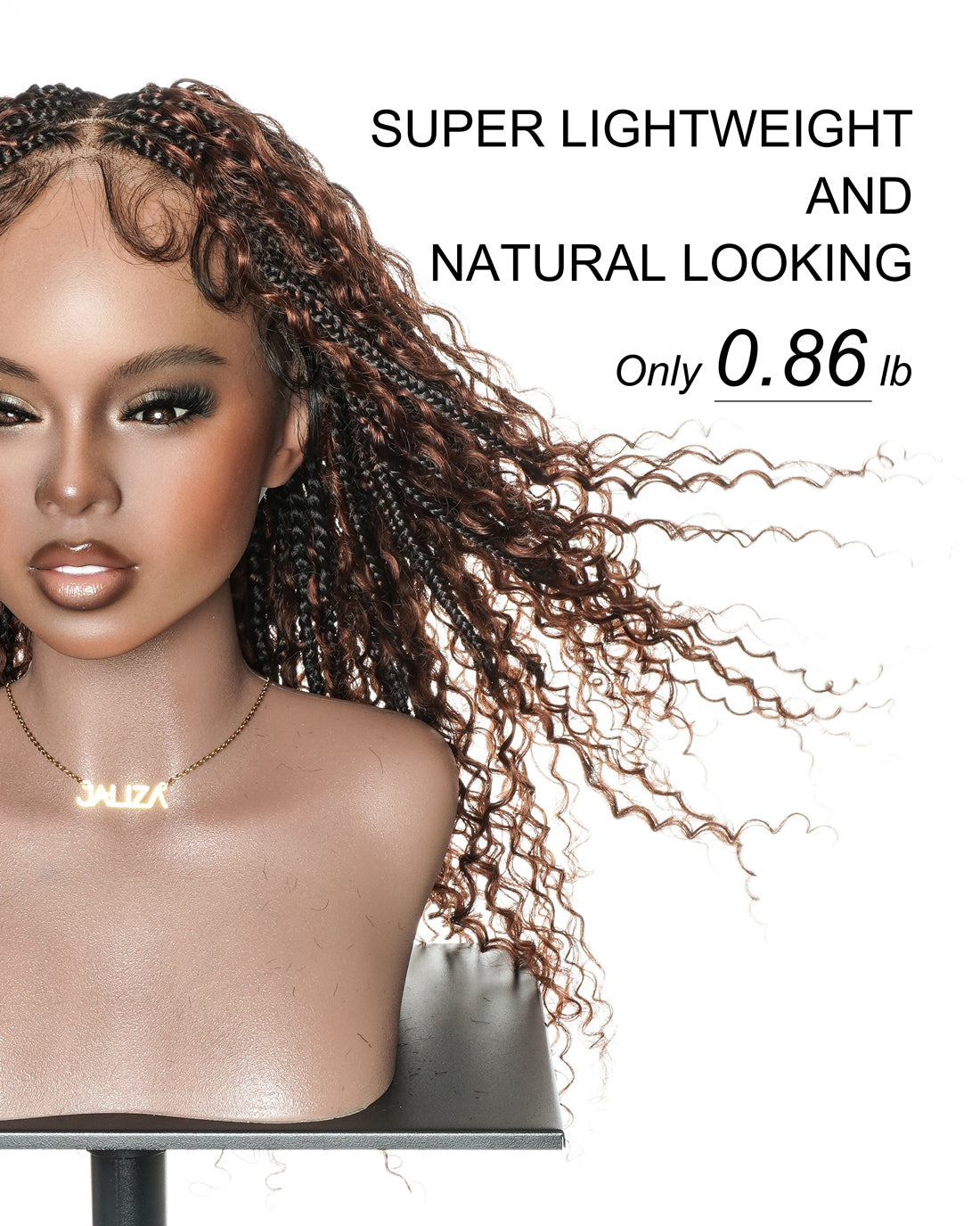 Perruque tressée complète en dentelle suisse HD pré-décolorée Lulu 22" couleur #33 Bora Bora