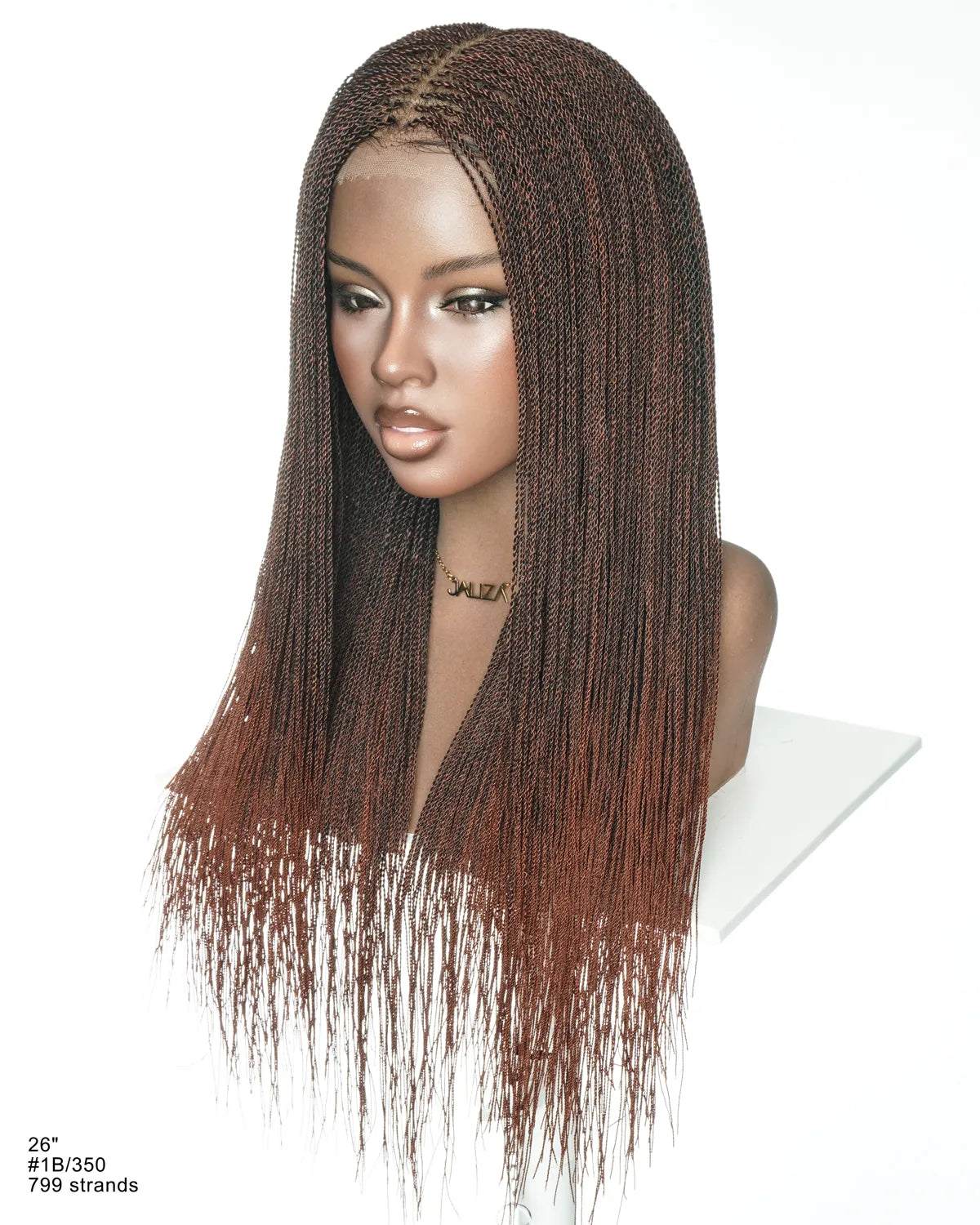 Mica - Perruque HD Suisse pré-décolorée, 26" et 36", à lacets complets, torsades sénégalaises micro sans nœuds, 799 mèches