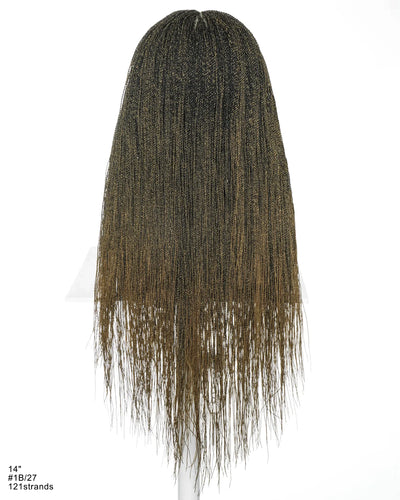 Mica - Perruque HD Suisse pré-décolorée, 26" et 36", à lacets complets, torsades sénégalaises micro sans nœuds, 799 mèches