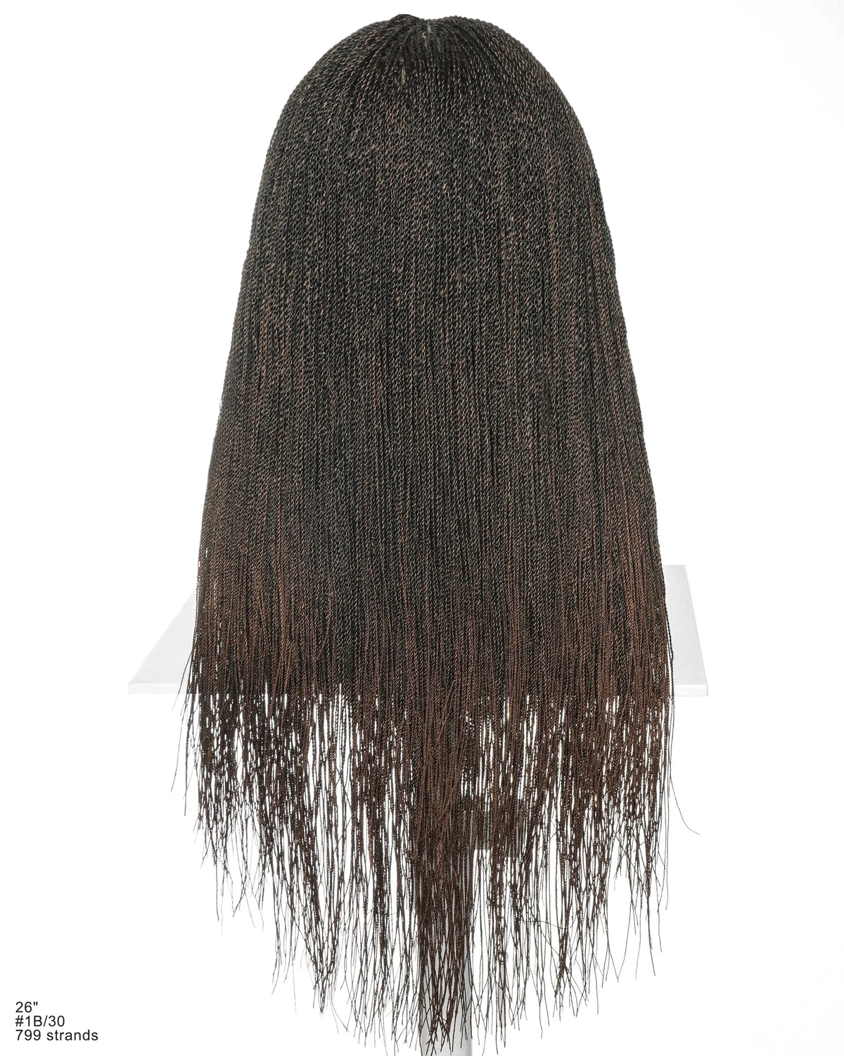 Mica - Perruque HD Suisse pré-décolorée, 26" et 36", à lacets complets, torsades sénégalaises micro sans nœuds, 799 mèches