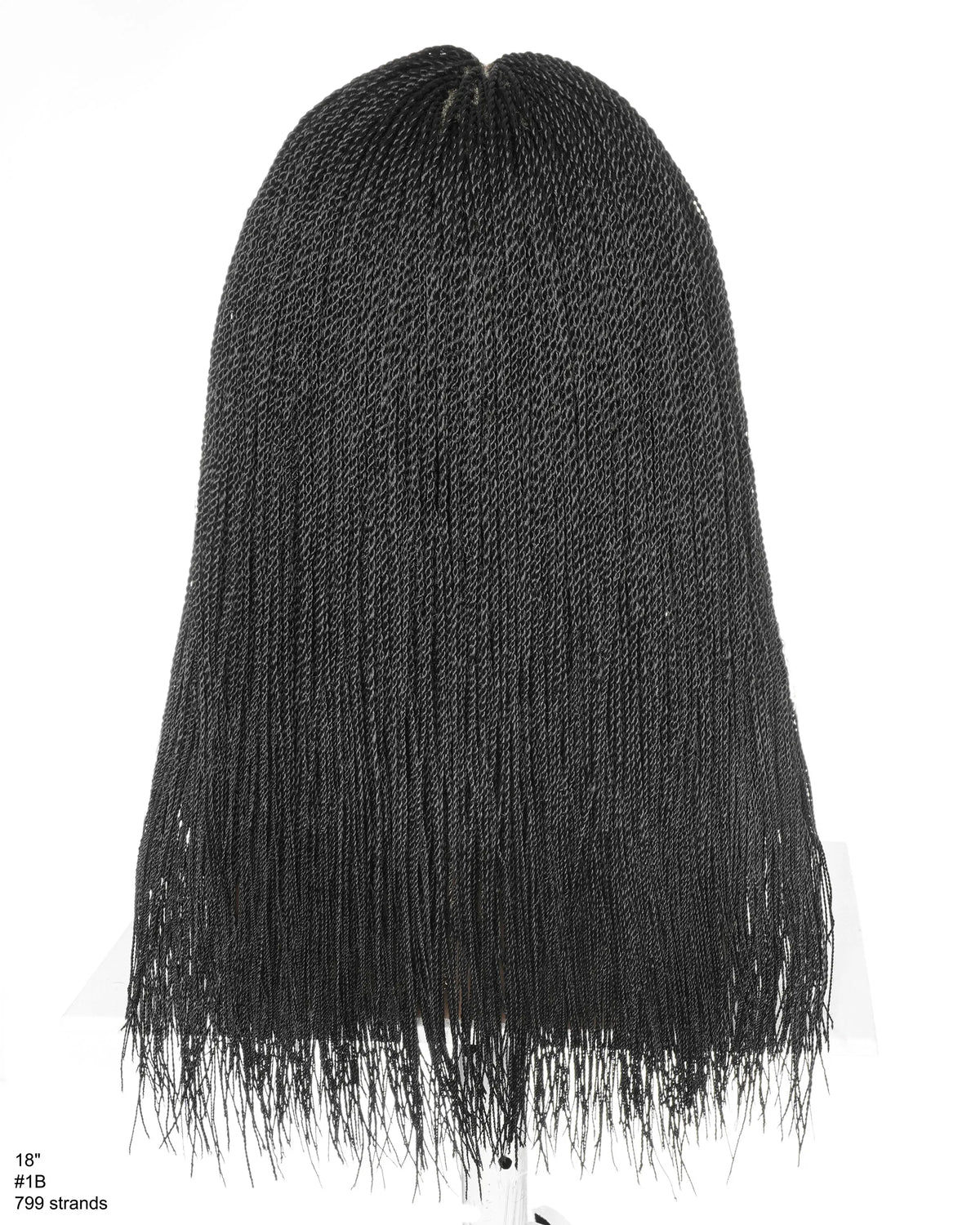 Mica - Perruque HD Suisse pré-décolorée, 26" et 36", à lacets complets, torsades sénégalaises micro sans nœuds, 799 mèches