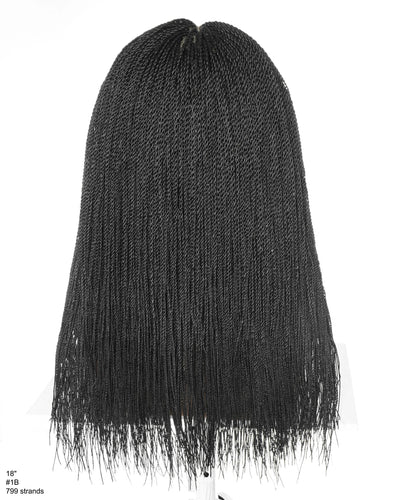 Mica - Perruque HD Suisse pré-décolorée, 26" et 36", à lacets complets, torsades sénégalaises micro sans nœuds, 799 mèches
