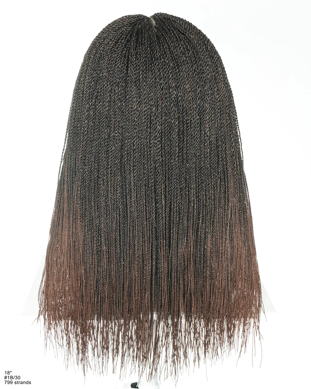 Mica - Perruque HD Suisse pré-décolorée, 26" et 36", à lacets complets, torsades sénégalaises micro sans nœuds, 799 mèches
