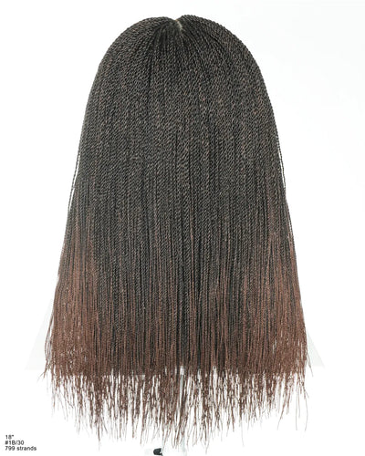 Mica - Perruque HD Suisse pré-décolorée, 26" et 36", à lacets complets, torsades sénégalaises micro sans nœuds, 799 mèches