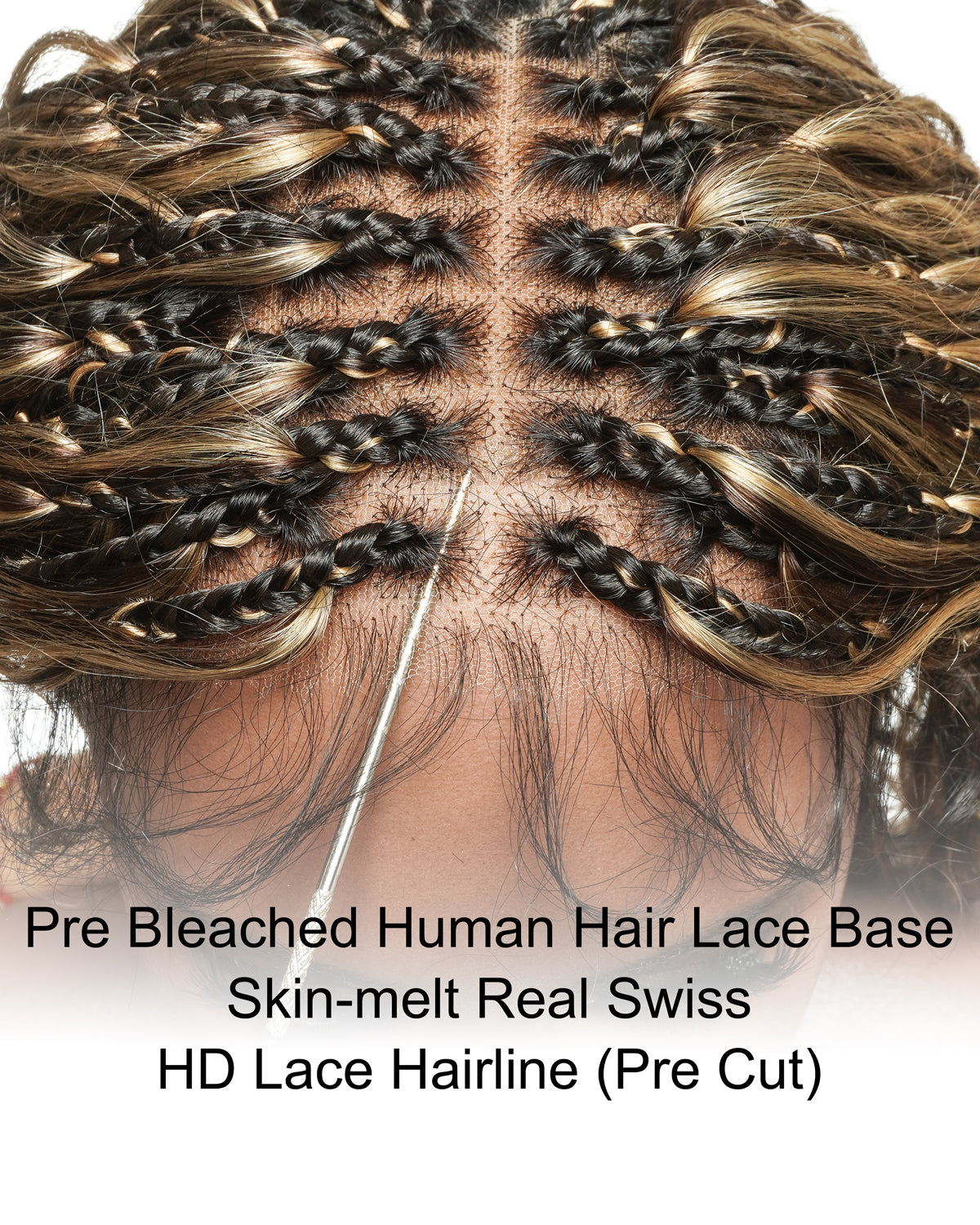 Perruque tressée bohème ondulée en cheveux humains, conception personnalisée - 121 mèches