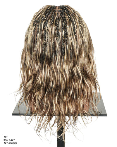 Perruque tressée bohème ondulée en cheveux humains, conception personnalisée - 121 mèches