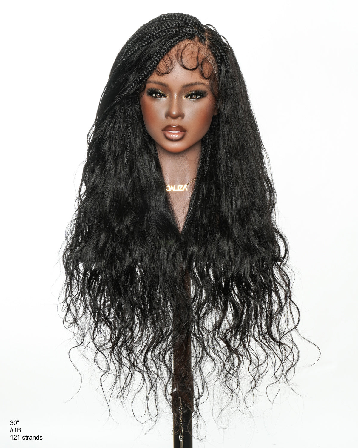 Michelle - Perruque tressée miracle sans colle style salon, dentelle suisse HD pré-blanchie, tresses Boho Bora Bora, boucles corps ondulé cheveux humains
