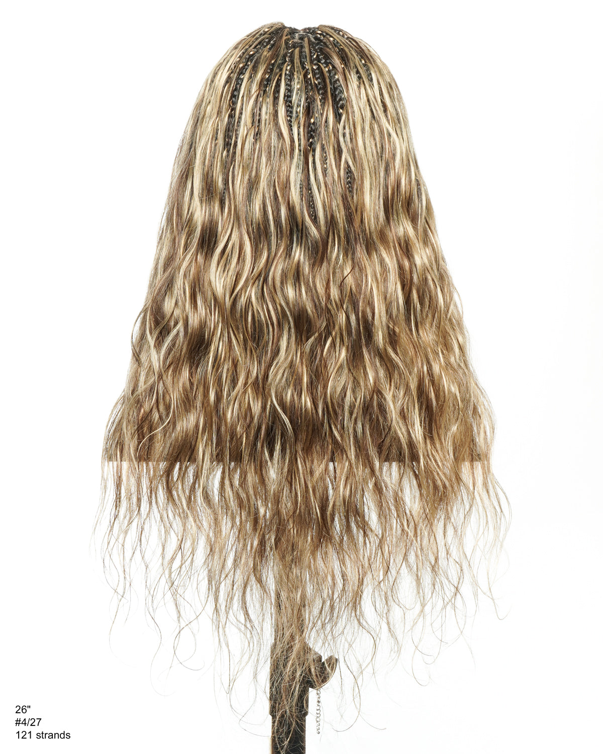 Perruque tressée bohème ondulée en cheveux humains, conception personnalisée - 121 mèches