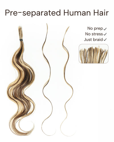 Kit de Tressage de Cheveux Michelle - Solution Salon Cheveux Humains Prédécoupés en Vrac & Fibre Synthétique