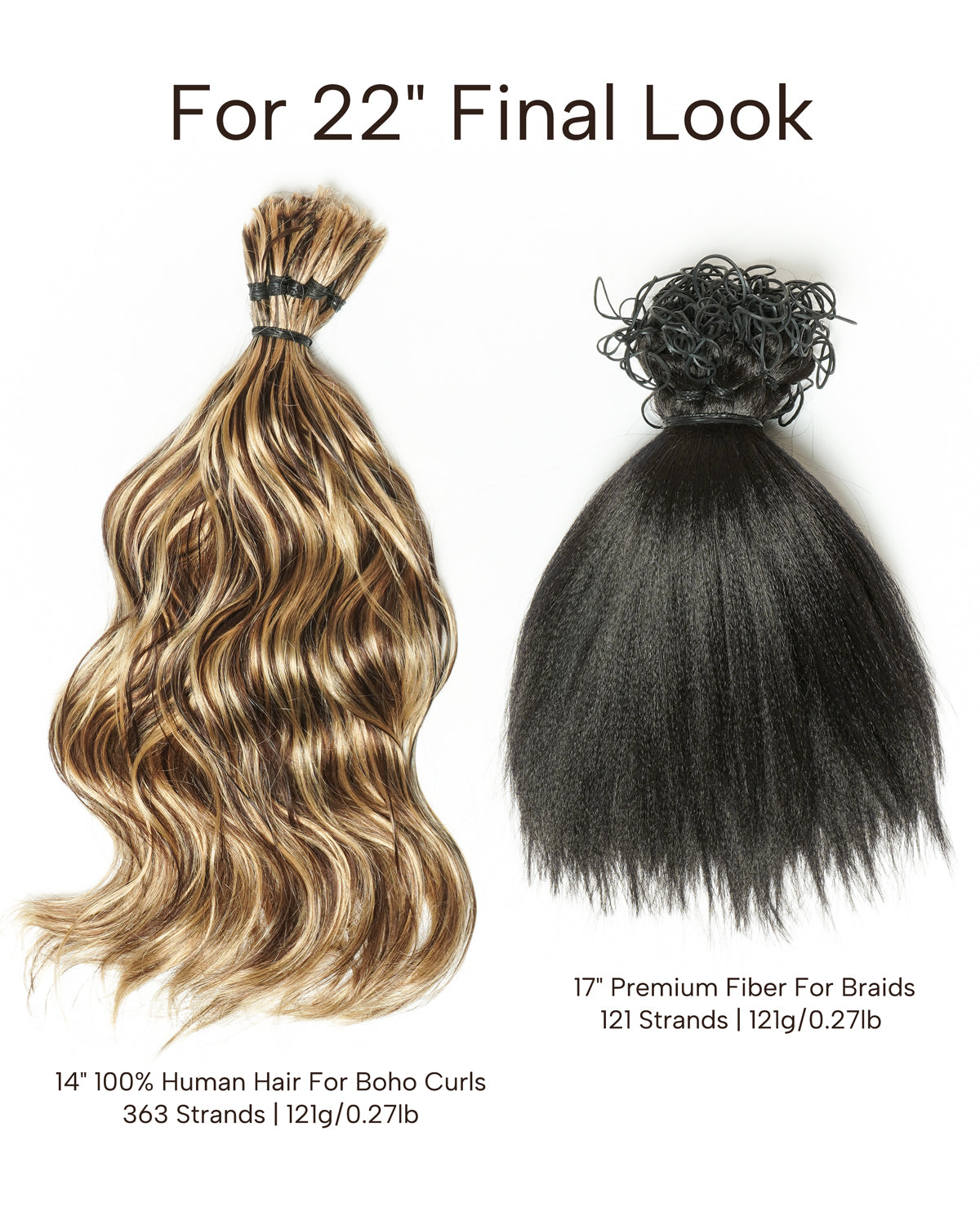 Kit de Tressage de Cheveux Michelle - Solution Salon Cheveux Humains Prédécoupés en Vrac & Fibre Synthétique