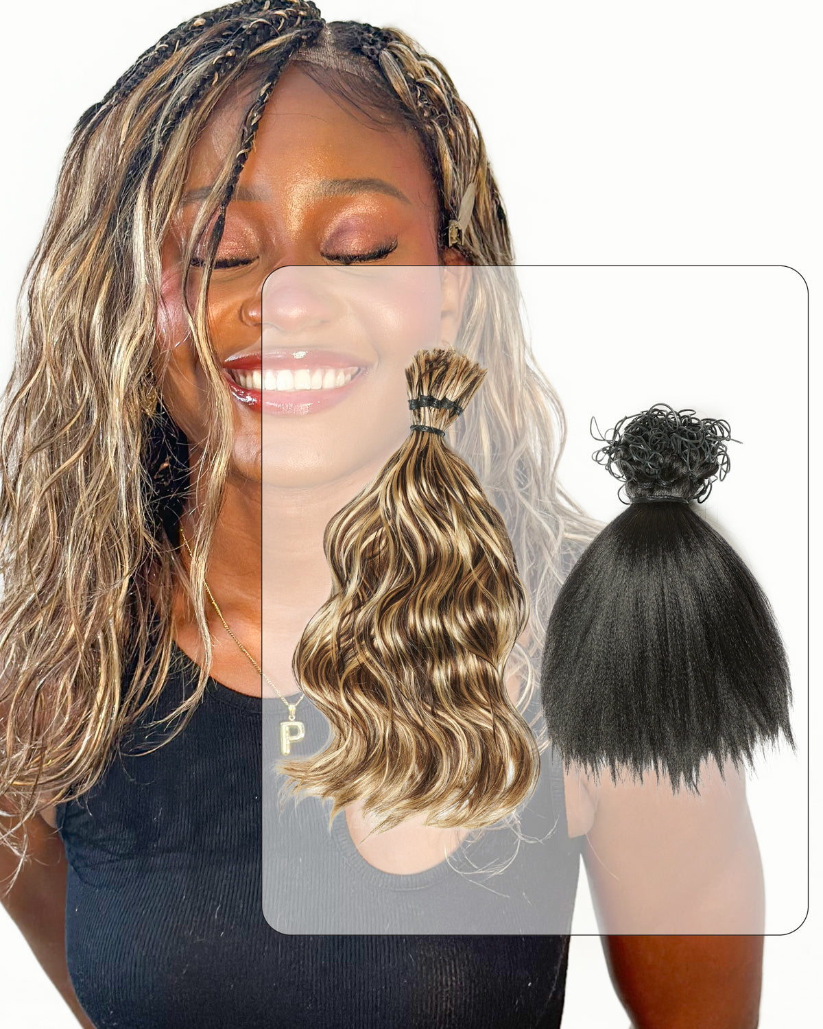 Kit de Tressage de Cheveux Michelle - Solution Salon Cheveux Humains Prédécoupés en Vrac & Fibre Synthétique