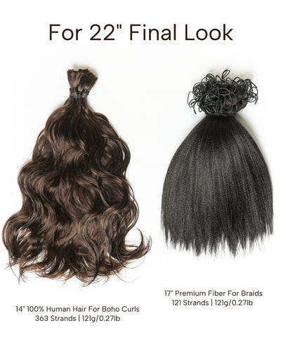 Kit de Tressage de Cheveux Michelle - Solution Salon Cheveux Humains Prédécoupés en Vrac & Fibre Synthétique