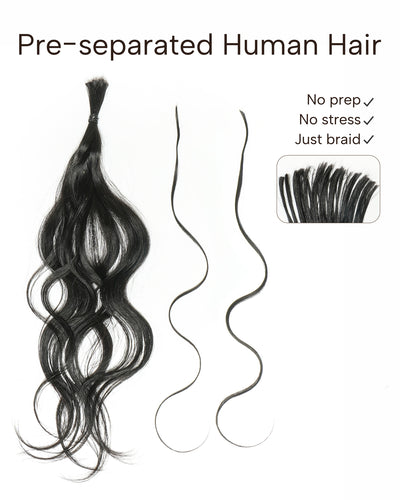 Kit de Tressage de Cheveux Michelle - Solution Salon Cheveux Humains Prédécoupés en Vrac & Fibre Synthétique