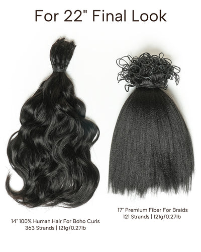 Kit de Tressage de Cheveux Michelle - Solution Salon Cheveux Humains Prédécoupés en Vrac & Fibre Synthétique