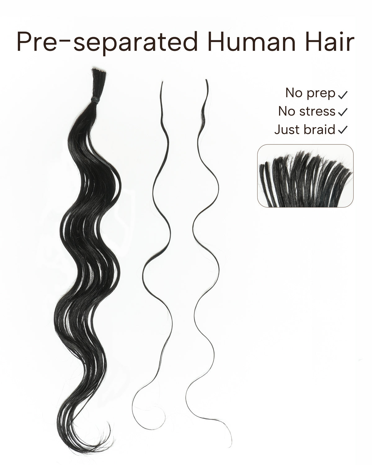 Kit de Tressage de Cheveux Michelle - Solution Salon Cheveux Humains Prédécoupés en Vrac & Fibre Synthétique