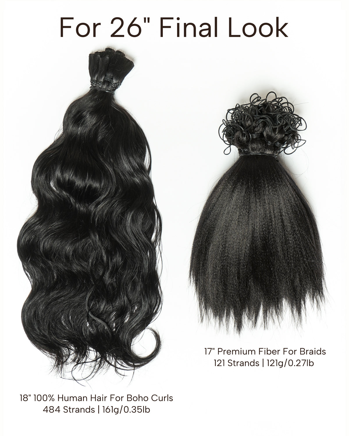 Kit de Tressage de Cheveux Michelle - Solution Salon Cheveux Humains Prédécoupés en Vrac & Fibre Synthétique
