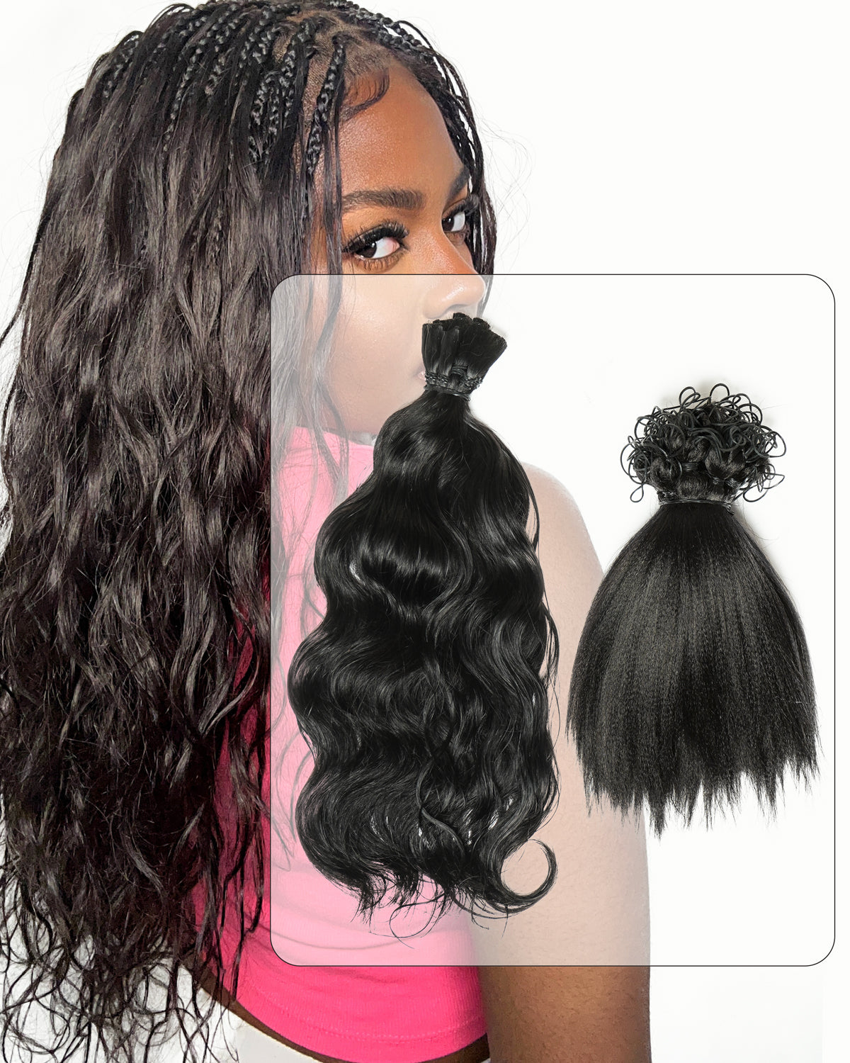 Kit de Tressage de Cheveux Michelle - Solution Salon Cheveux Humains Prédécoupés en Vrac & Fibre Synthétique