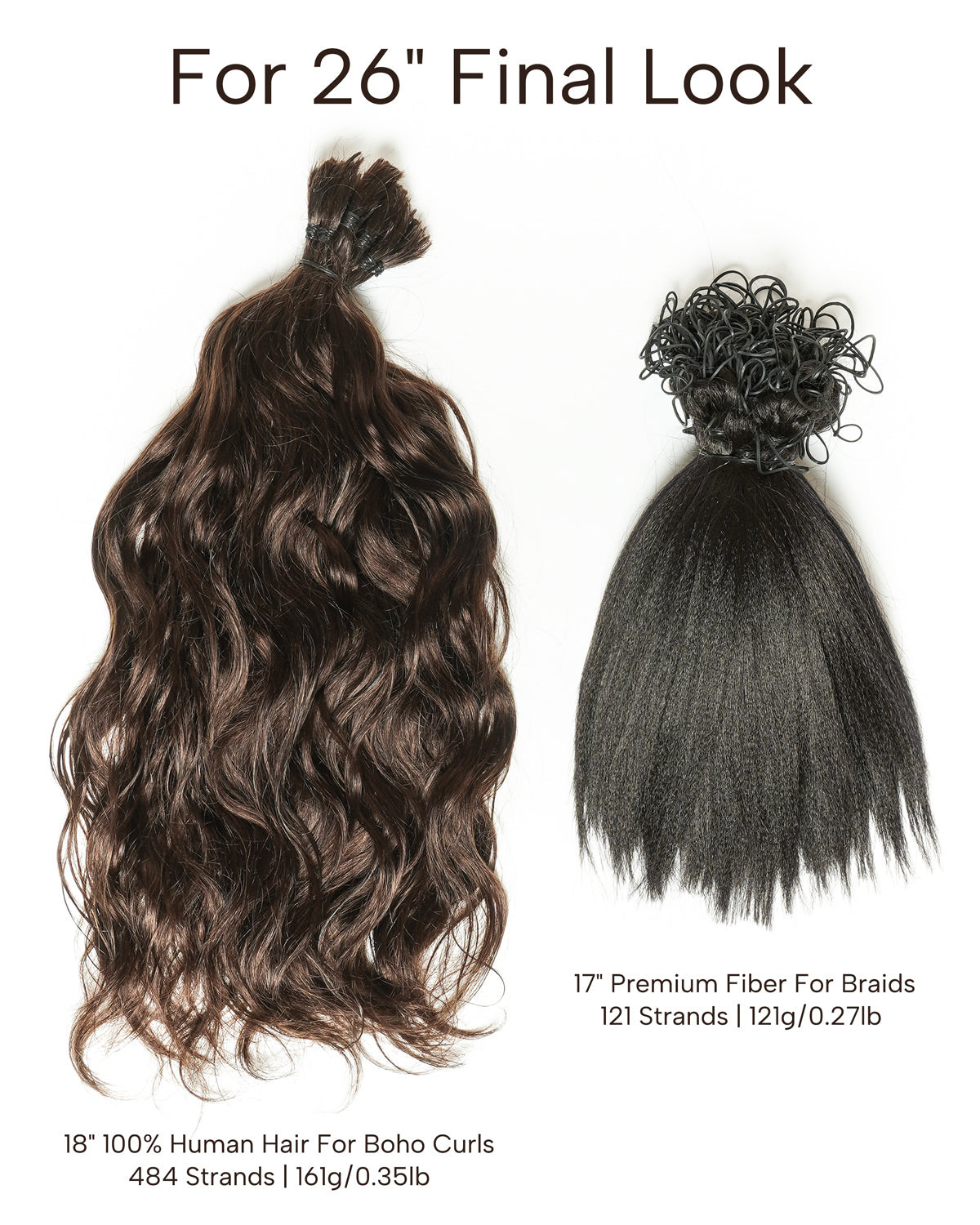 Kit de Tressage de Cheveux Michelle - Solution Salon Cheveux Humains Prédécoupés en Vrac & Fibre Synthétique