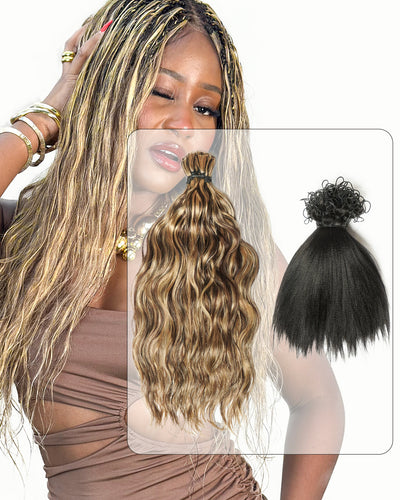 Kit de Tressage de Cheveux Michelle - Solution Salon Cheveux Humains Prédécoupés en Vrac & Fibre Synthétique
