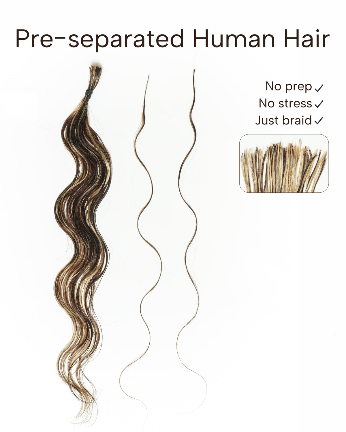 Kit de Tressage de Cheveux Michelle - Solution Salon Cheveux Humains Prédécoupés en Vrac & Fibre Synthétique