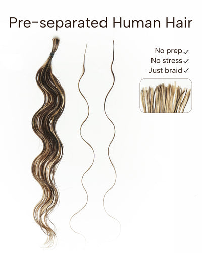 Kit de Tressage de Cheveux Michelle - Solution Salon Cheveux Humains Prédécoupés en Vrac & Fibre Synthétique