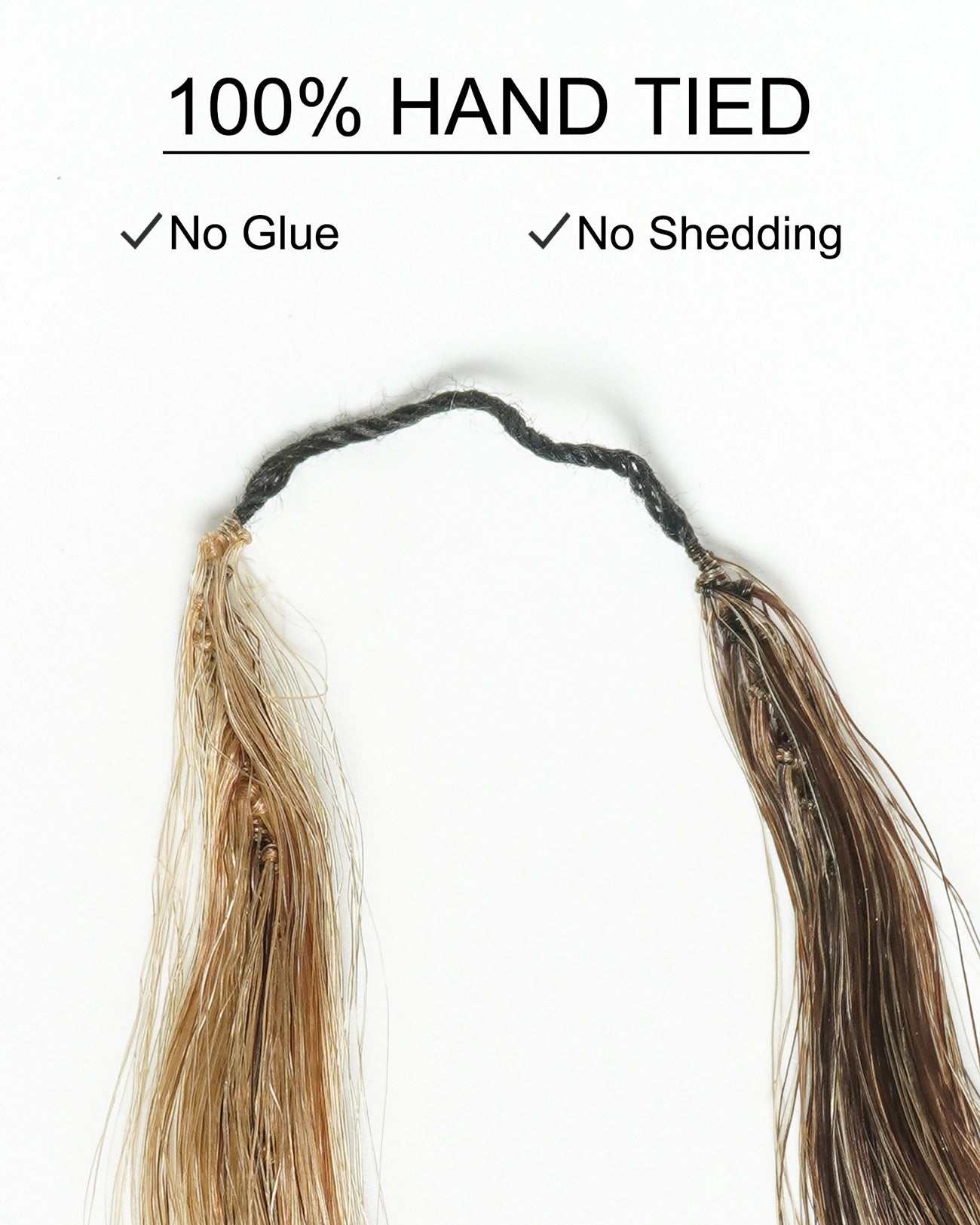 Extensions de cheveux tressés à la main 100 % cheveux humains 18" style plume pour tresses Miracle Knots