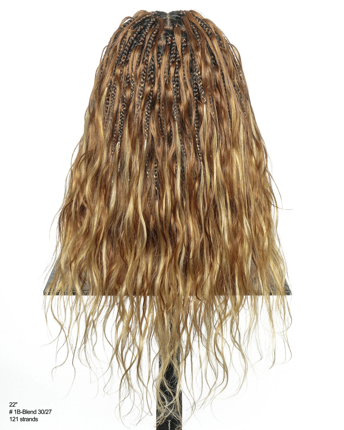 Michelle - Perruque sans colle tressée de style bohème, couleur Ombré Balayage 30-27, 55 cm