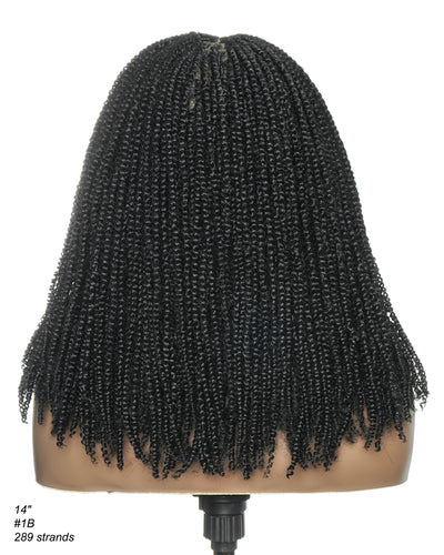 Pona - Perruque tressée Micro Passion Twist en dentelle complète suisse HD de 14 po