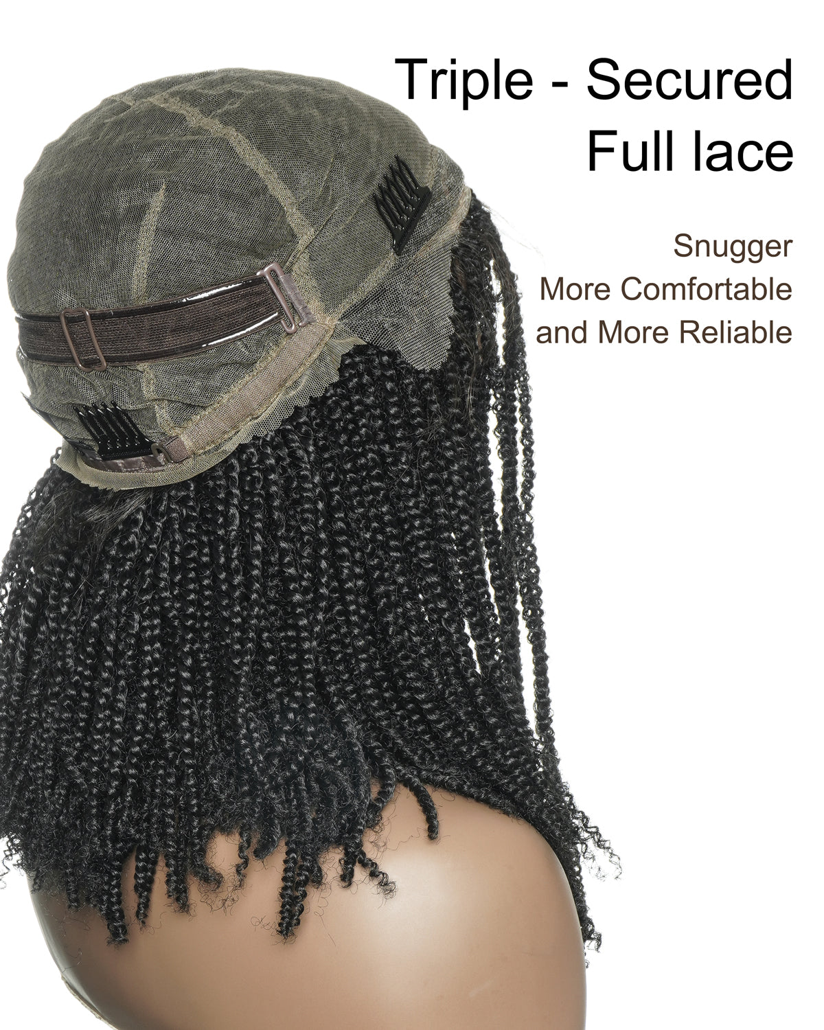 Pona - Perruque tressée Micro Passion Twist en dentelle complète suisse HD de 14 po