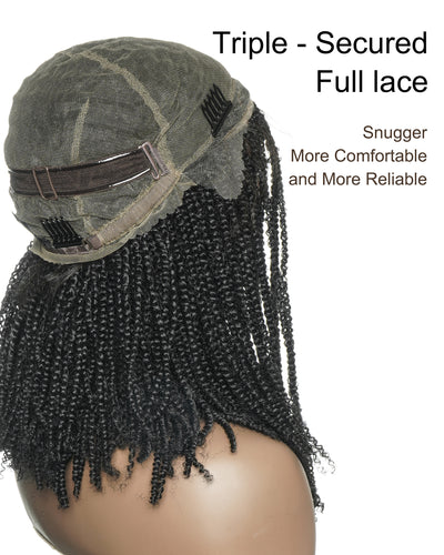 Pona - Perruque tressée Micro Passion Twist en dentelle complète suisse HD de 14 po