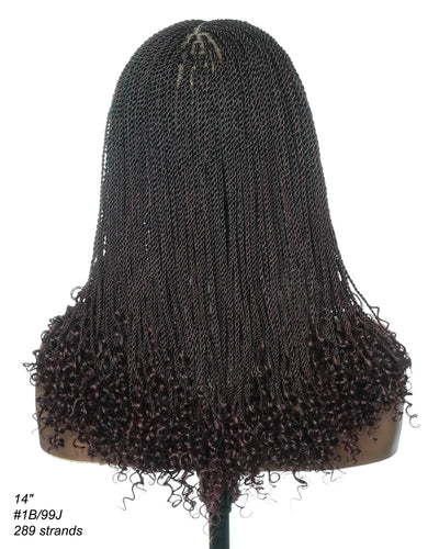 Tina - Perruque Tressée Sans Colle Mini Twist Sénégalaise Adaptée aux Petites Têtes (Bonnet Petite Taille pour Têtes Fines)
