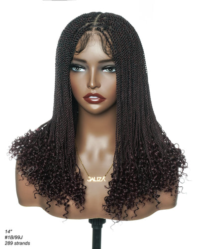 Tina - Perruque Tressée Sans Colle Mini Twist Sénégalaise Adaptée aux Petites Têtes (Bonnet Petite Taille pour Têtes Fines)