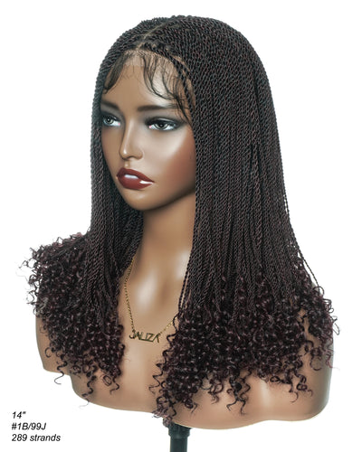 Tina - Perruque Tressée Sans Colle Mini Twist Sénégalaise Adaptée aux Petites Têtes (Bonnet Petite Taille pour Têtes Fines)