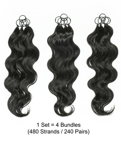 Extensions de cheveux tressés à la main 100 % cheveux humains 18" style plume pour tresses Miracle Knots