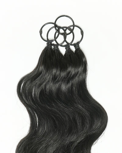 Extensions de cheveux tressés à la main 100 % cheveux humains 18" style plume pour tresses Miracle Knots