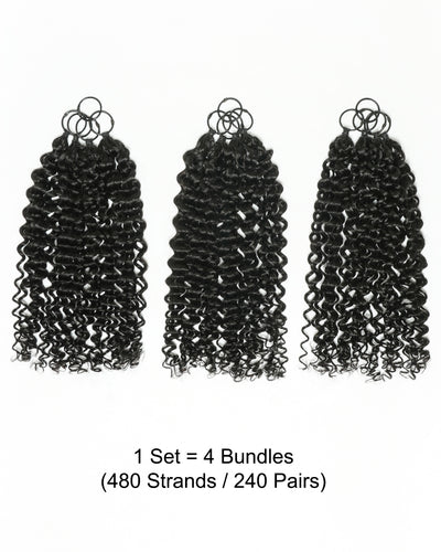 Extensions de cheveux tressés à la main 100 % cheveux humains 18" style plume pour tresses Miracle Knots