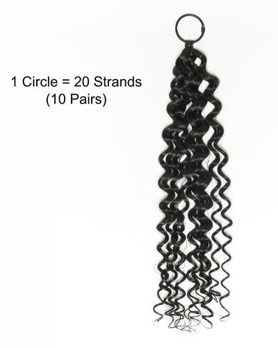 Extensions de cheveux tressés à la main 100 % cheveux humains 18" style plume pour tresses Miracle Knots