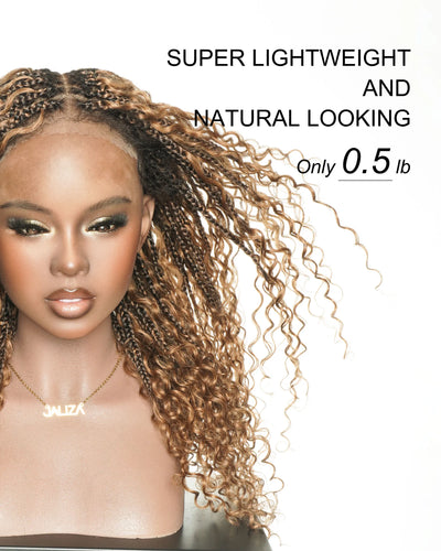 Nami 100% Human Hair Swiss HD Full Lace Water Wave Boho Box Braided Wig