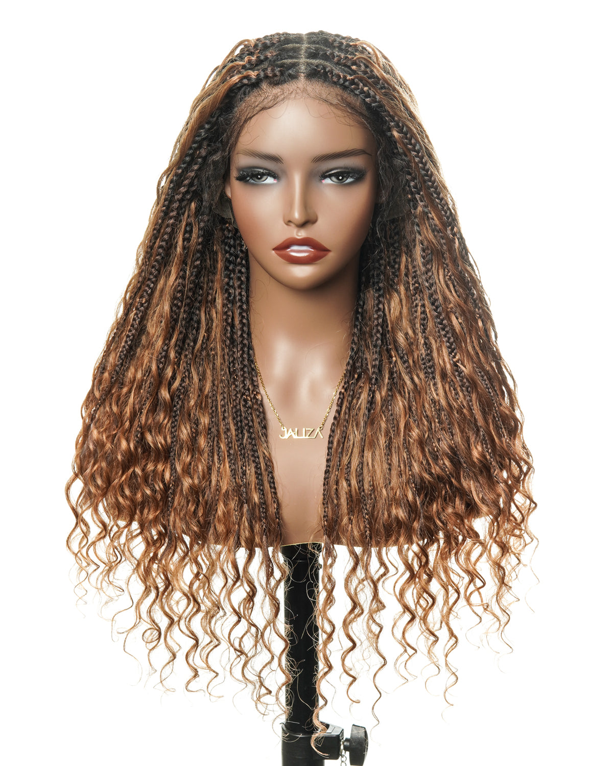 Perruque tressée de 24 po en cheveux humains bouclés légers HD Full Lace de style Boho, d'origine suisse