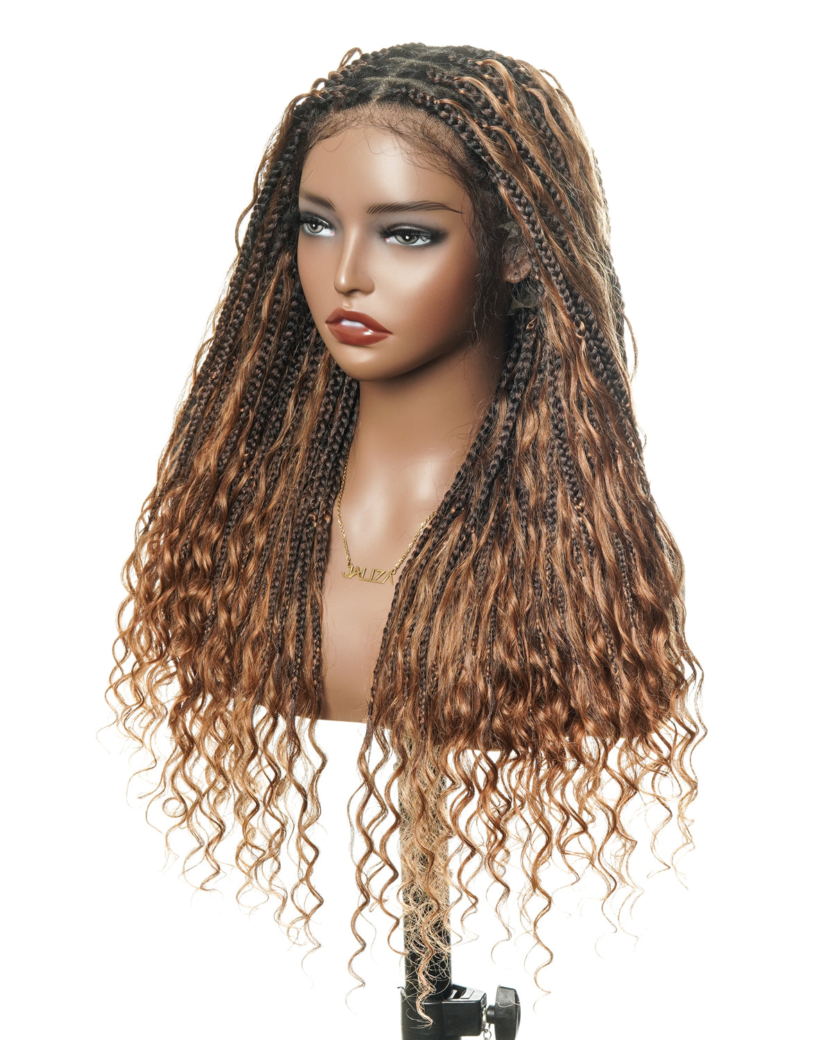 Perruque tressée de 24 po en cheveux humains bouclés légers HD Full Lace de style Boho, d'origine suisse