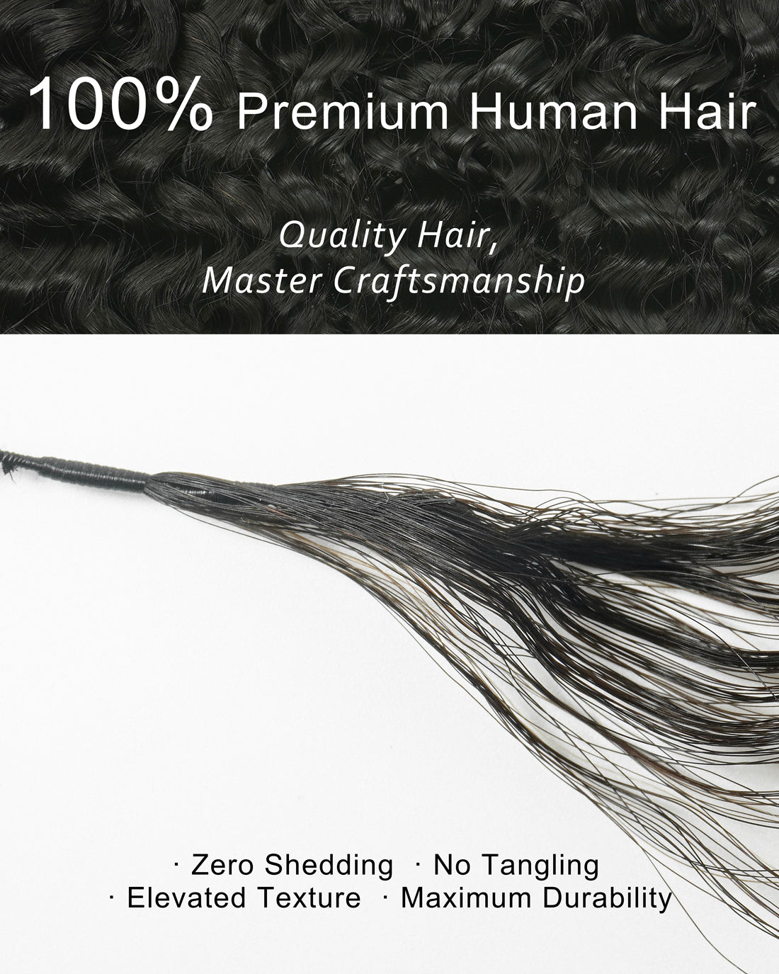 PrimeFlow™ Human Hair Pixie Curly Crochet Hair For Miracle Knots Boho Braids
