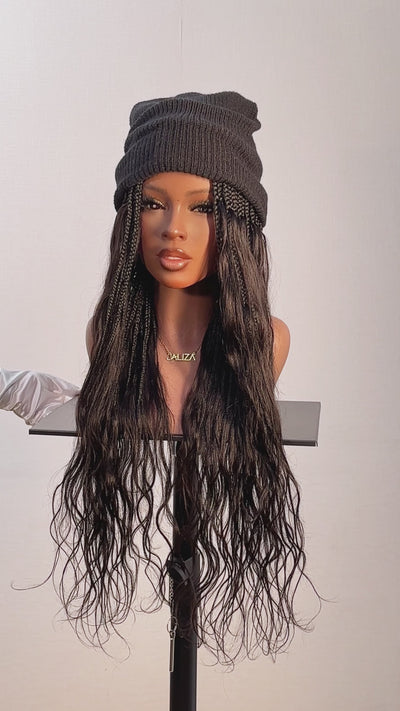 Bande de tresses bohèmes sans colle de 26 po avec boucles Body Wave en cheveux naturels (tresse simple de 22 po)