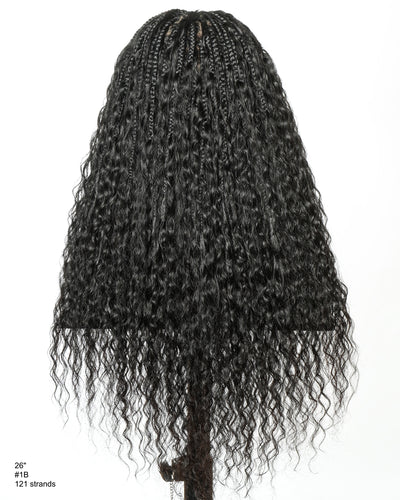 Raina - Perruque tressée Bohème ondulée et humide, adaptée aux petites têtes (bonnet de petite taille pour petite tête)