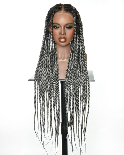 Knotless Jumbo Box / Large Box HD Lace Full Hand-tied Braided Wig 36 Inches 24 Strands