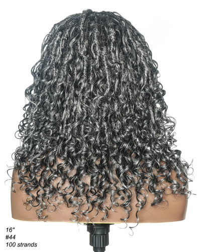 Perruque de Locs Boho sans nœuds en cheveux humains naturels avec boucles Boho et dentelle suisse HD, qualité salon