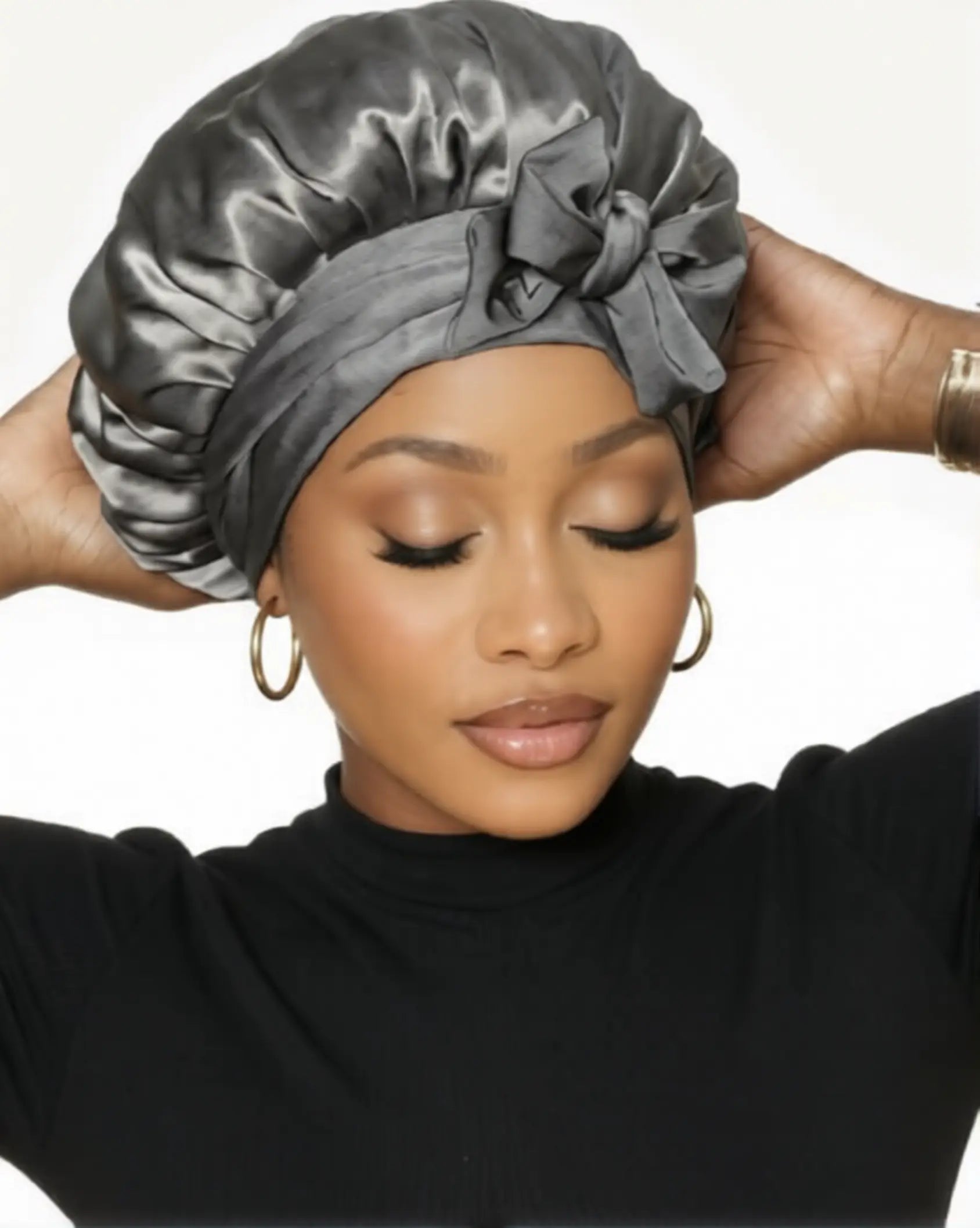 Bonnet de nuit 100 % soie de mûrier pure – Double épaisseur et réversible
